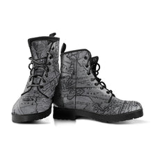 Load image into Gallery viewer, Vintage Map Vegan Leather Combat Boots (REG63)
