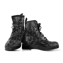 Load image into Gallery viewer, Holbein Dance of Death Grey Vegan Leather Combat Boots (REG78)
