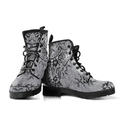 White Boots with a black lace print (REG35)