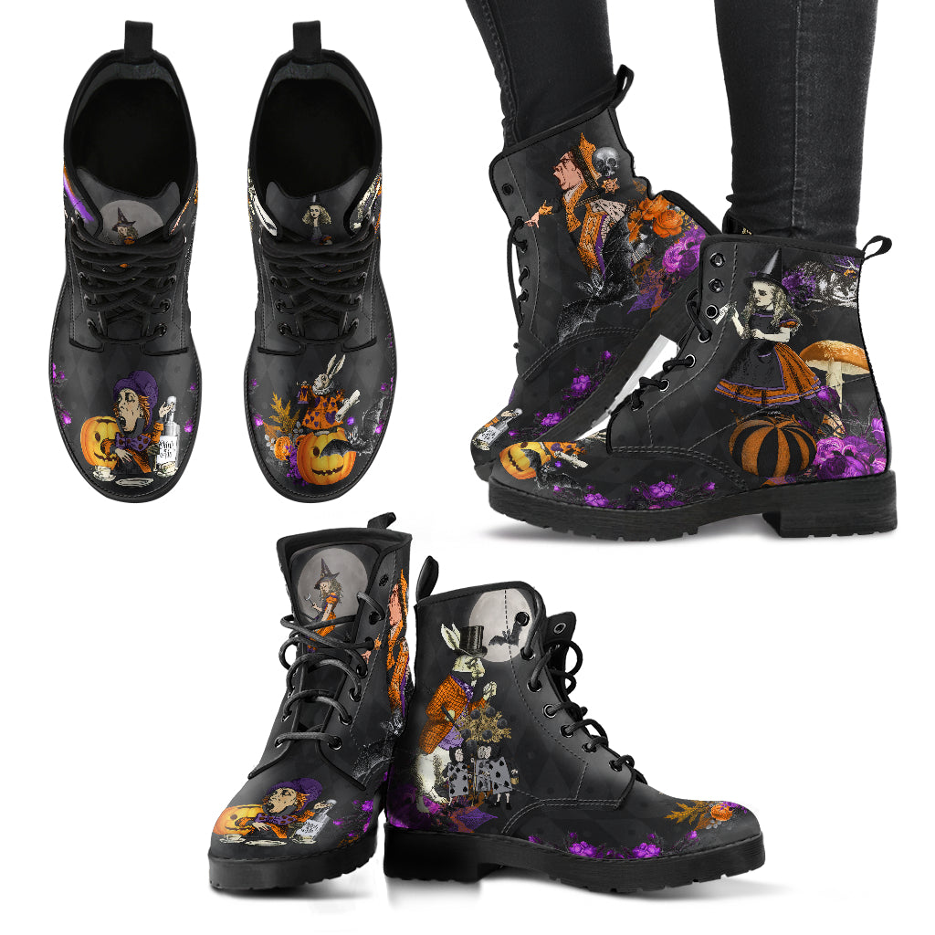 Alice in Halloween Wonderland Combat Boots (REG89)