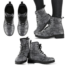 Load image into Gallery viewer, Vintage Map Vegan Leather Combat Boots (REG63)
