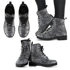 Vintage Map Lace Up Combat Boots (REG63)
