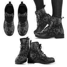 Load image into Gallery viewer, Holbein Dance of Death Grey Vegan Leather Combat Boots (REG78)
