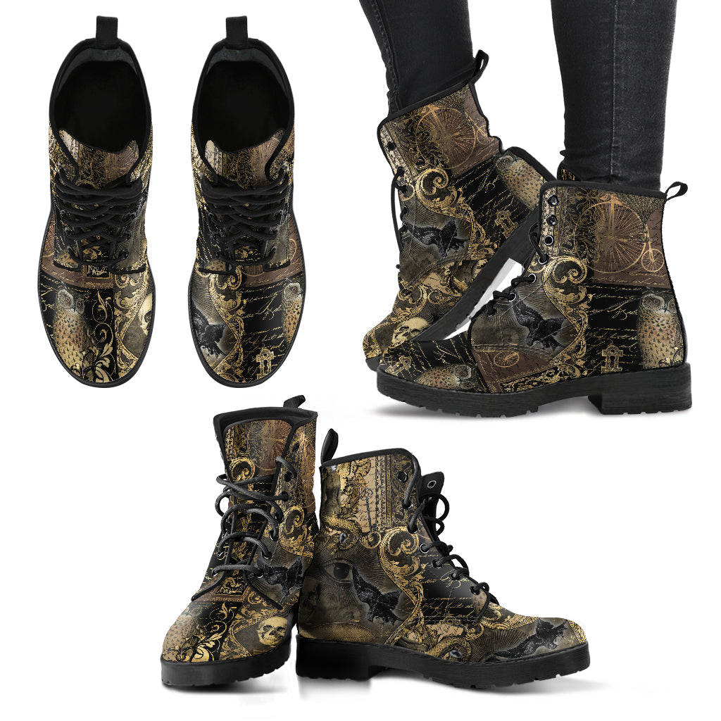 Combat Boots - Steampunk Gothic Gifts - Dark Academia Boots (REGSTP2)