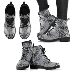 White Boots with a black lace print (REG35)