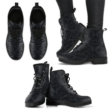 Load image into Gallery viewer, Gothic Skull Damask Print Vegan Leather Boots (REG3)
