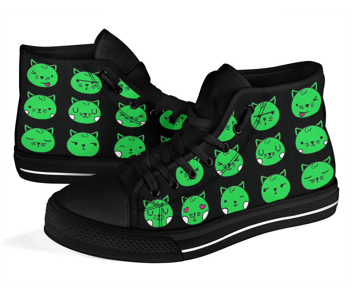 Green Cat Emoji Hi Tops (SN8 NB)
