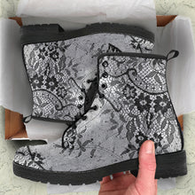 Load image into Gallery viewer, White Boots with a black lace print (REG35)
