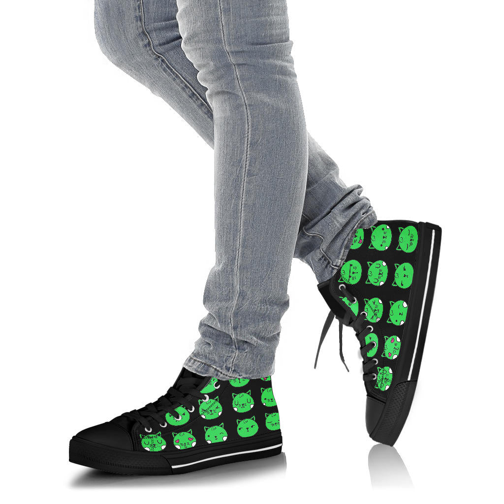 Green Cat Emoji Hi Tops (SN8 NB)