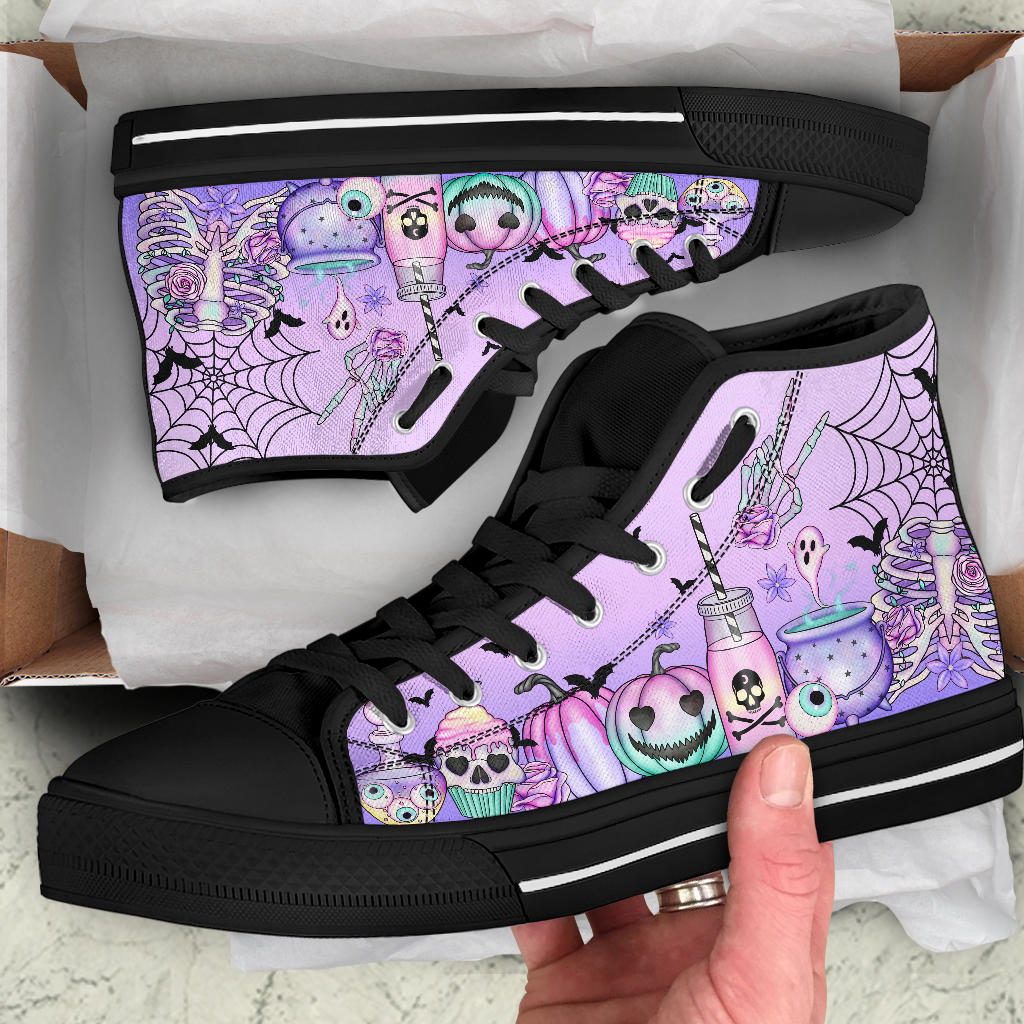 Pastel Goth Kawaii Hi Top Sneakers (SNPAG1))