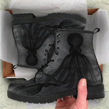 Load image into Gallery viewer, Cthullu Steampunk Vegan Leather Combat Boots (REG62a)
