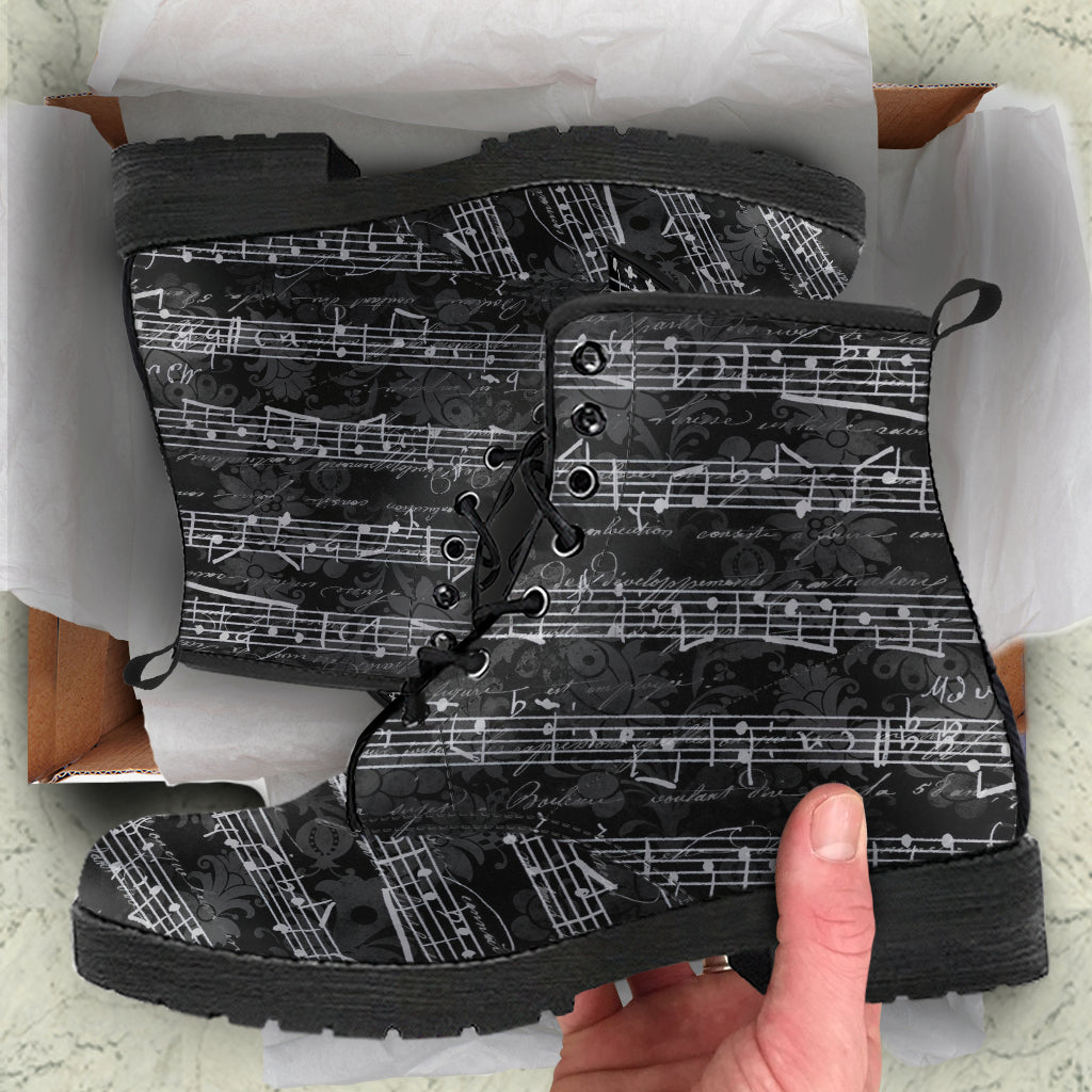 Vintage Sheet Music Gothic Boots (REG43)