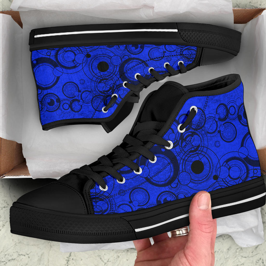 Doctor Who Gallifreyan Blue Hi Top Sneakers (SN2)