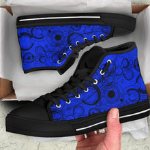 Load image into Gallery viewer, Doctor Who Gallifreyan Blue Hi Top Sneakers (SN2)
