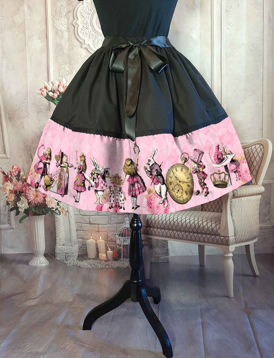 Alice in Wonderland Pink Tea Party Full Skirt - Mad Hatter Tea Party Costume
