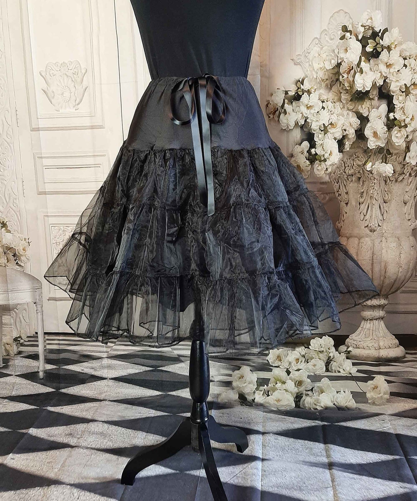 The Raven Gothic Rockabilly Full Skirt  - 50's Style Costume Skirt - Halloween Raven Costume